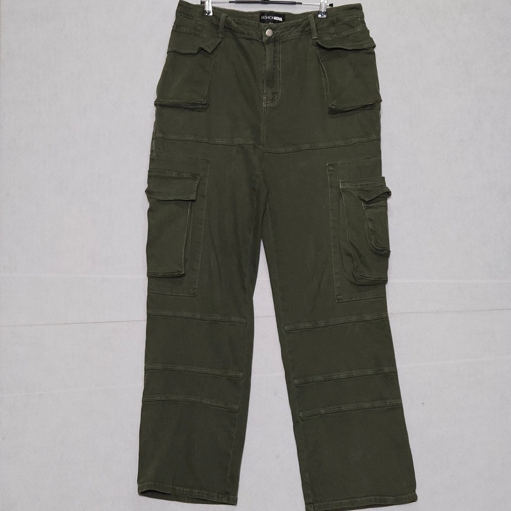 Fashion‎ Nova Olive Green Cargo Utility Pants JTP02TW 16 Streetwear Gorpcore